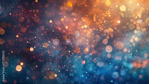 Abstract colorful bokeh background with bright dots - This vivid abstract background features a dynamic array of colorful bokeh dots creating a festive mood
