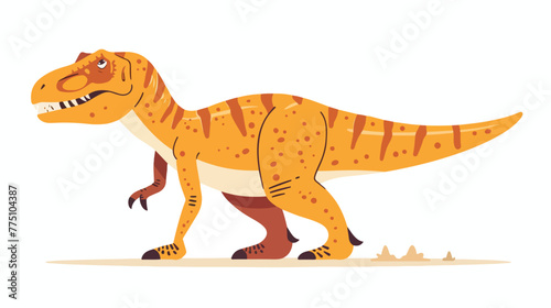 Fun dinosaur flat vector isolated on white background 