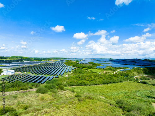 Summer scenery of Dongfang Photovoltaic Farm in Hainan, China photo