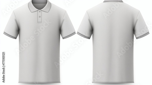 Design a men's polo shirt isolated on a white background, focusing on a classic and timeless style. 
