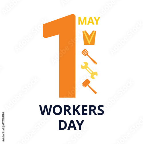 Cartel del día internacional del trabajador. Vector