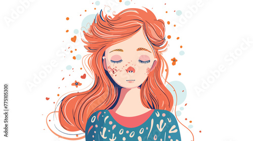 Girl vector illustration. Doodle style