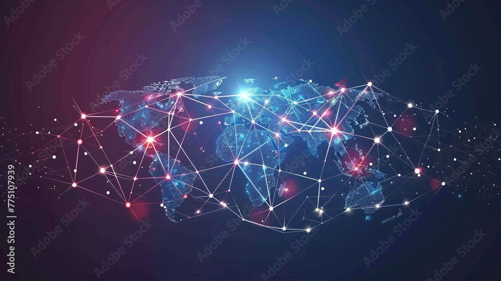 A networked world background. A networked world background.