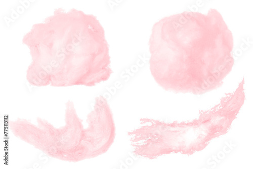 Set.Pink absorbent cotton on a sheer background.