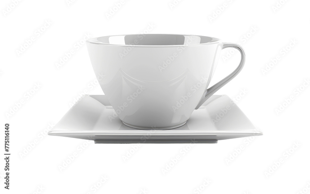 The Square Cup in White isolated on transparent Background The Square Cup in White isolated on transparent Background