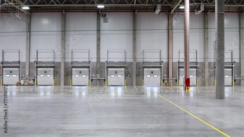Spacious bright warehouse. Smooth passage to the docks, , interior, empty, floor, building, door, industry, industrial, construction