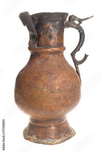 Antique metal jug, pot, jar