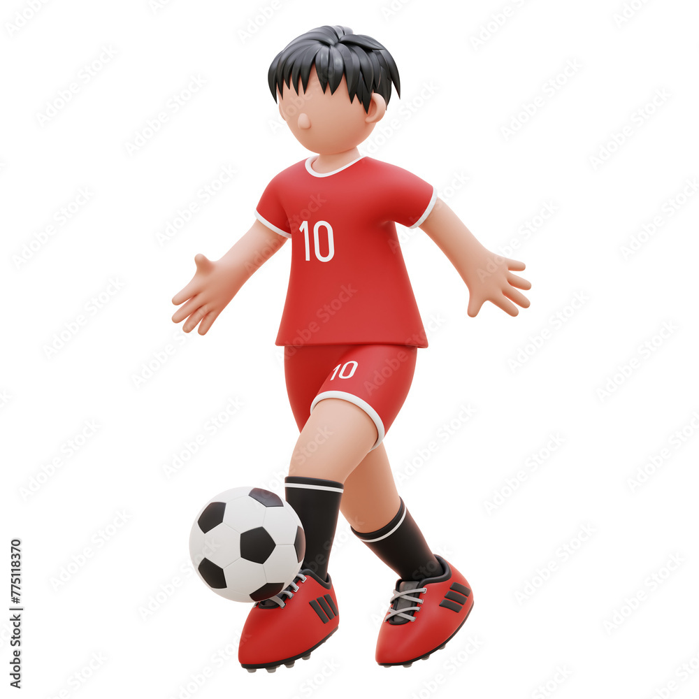 player dribbling the ball 3d character