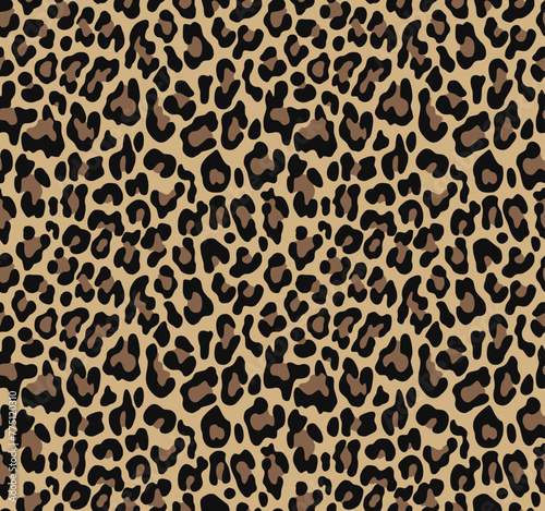  Leopard texture vector seamless illustration, cat animal print, spots on yellow background