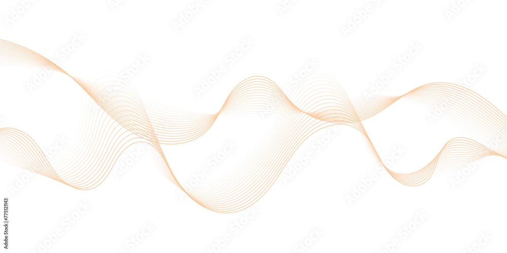 Brown and white abstract background with flowing particles. Digital future technology concept. Abstract brown paper wave background and abstract gradient and brown wave curve lines.