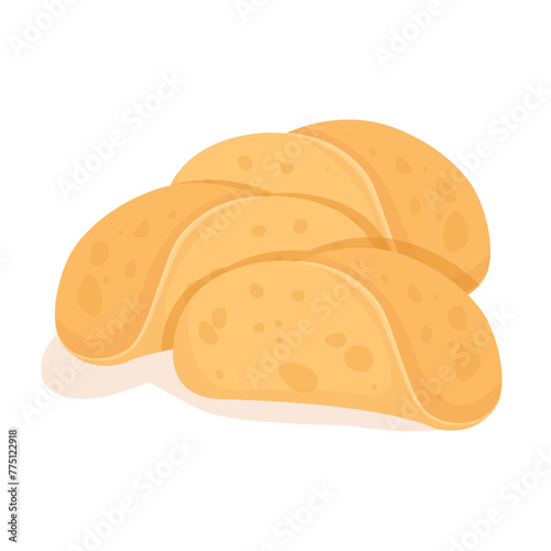 Set of empty rolled Mexican corn tortillas tacos