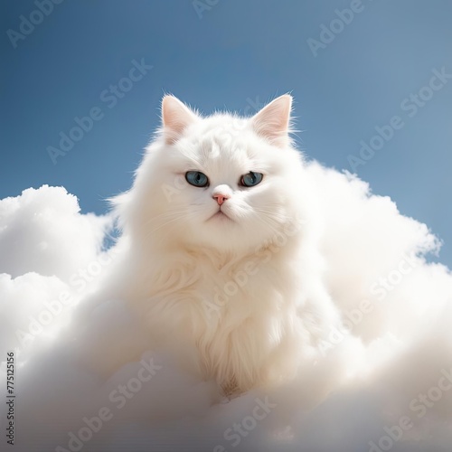 The cat is in the cloud, one whole.