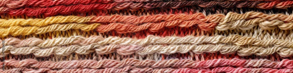 A knit texture with patterned stripes, creating a warm and homely background for craft or lifestyle banners A knit texture with patterned stripes, creating a warm and homely background for craft or lifestyle banners