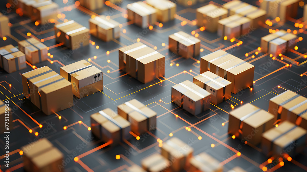 A dynamic visualization of AI-driven predictive analytics forecasting demand for cardboard boxes to ensure efficient inventory management A dynamic visualization of AI-driven predictive analytics forecasting demand for cardboard boxes to ensure efficient inventory management