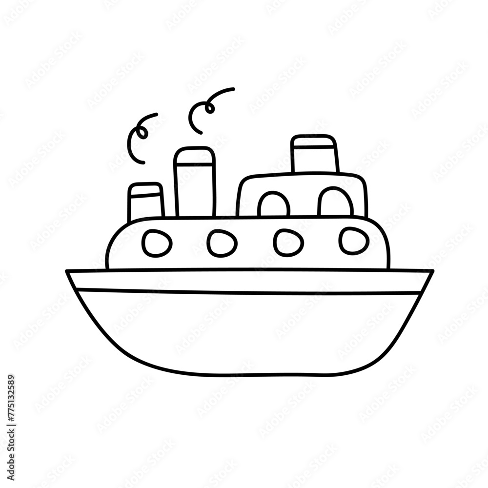 Ship in doodle style. Vector illustration. Ship in doodle style. Vector illustration.