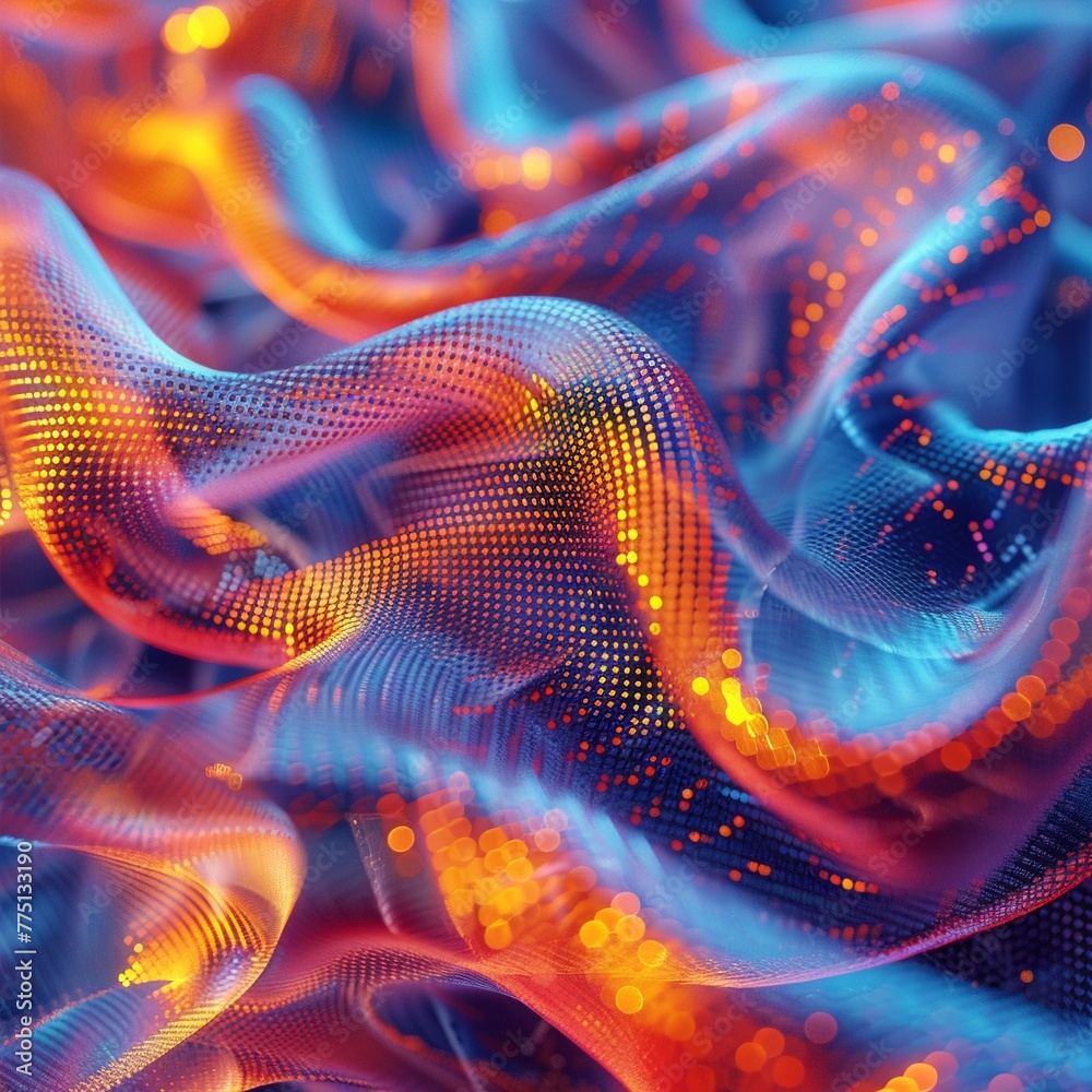 Fototapeta premium Abstract geometric patterns with a 3D, holographic effect, 3D illustrate fantasy