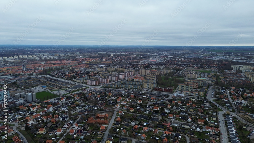 aerial view of the city