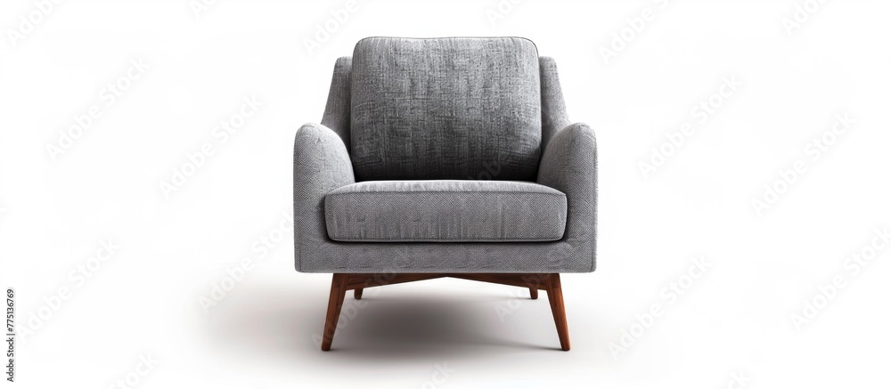 Fototapeta premium A close up of a chair with a gray upholstered seat