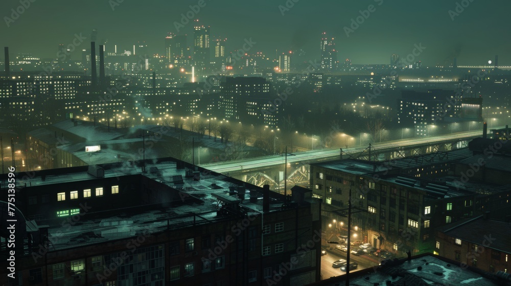 cityscape, night, realistic, cinematic, good composition
