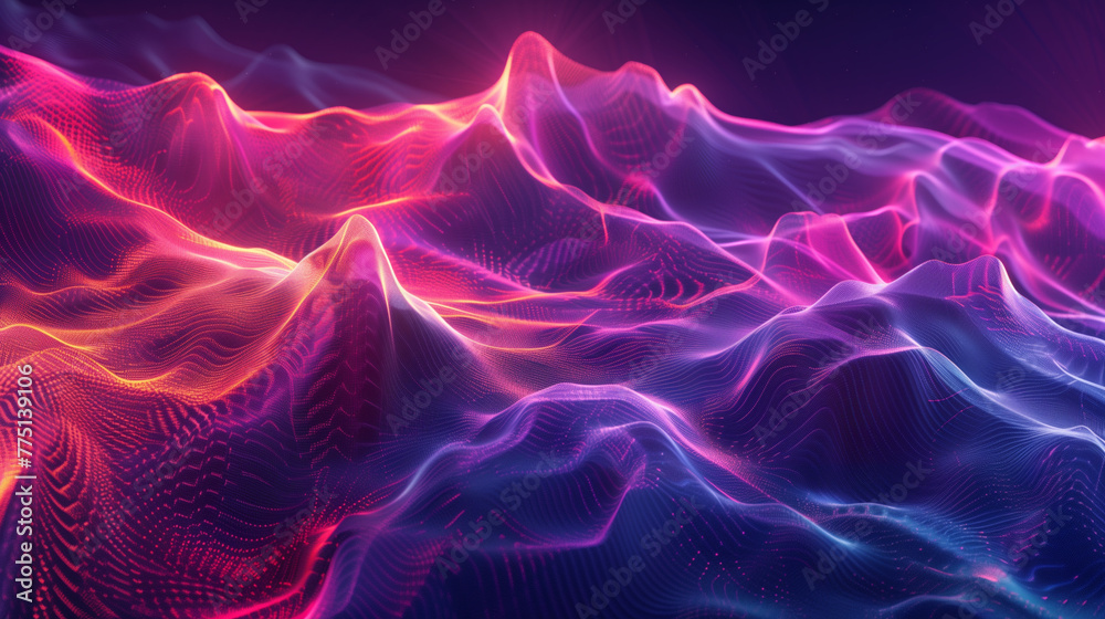 Obraz premium Wave form lights beam - Abstract background