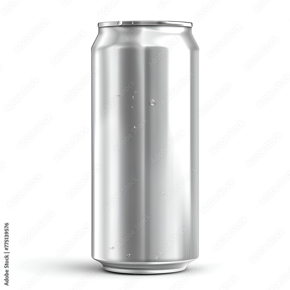 A blank aluminum drink can with water droplets on a white background, isolated and ready for branding. A blank aluminum drink can with water droplets on a white background, isolated and ready for branding.