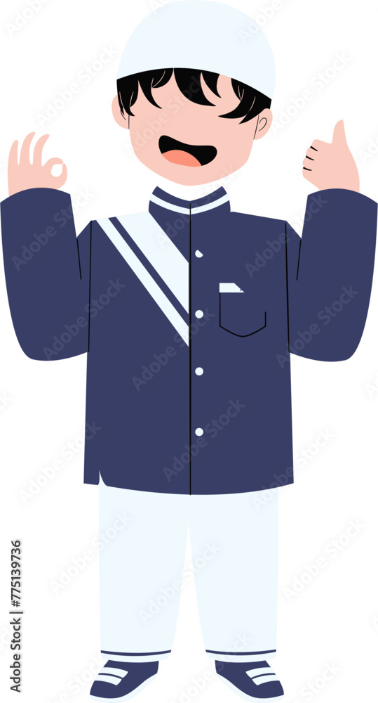 Muslim kid character. Back to school character. Muslim kid character. Back to school character.
