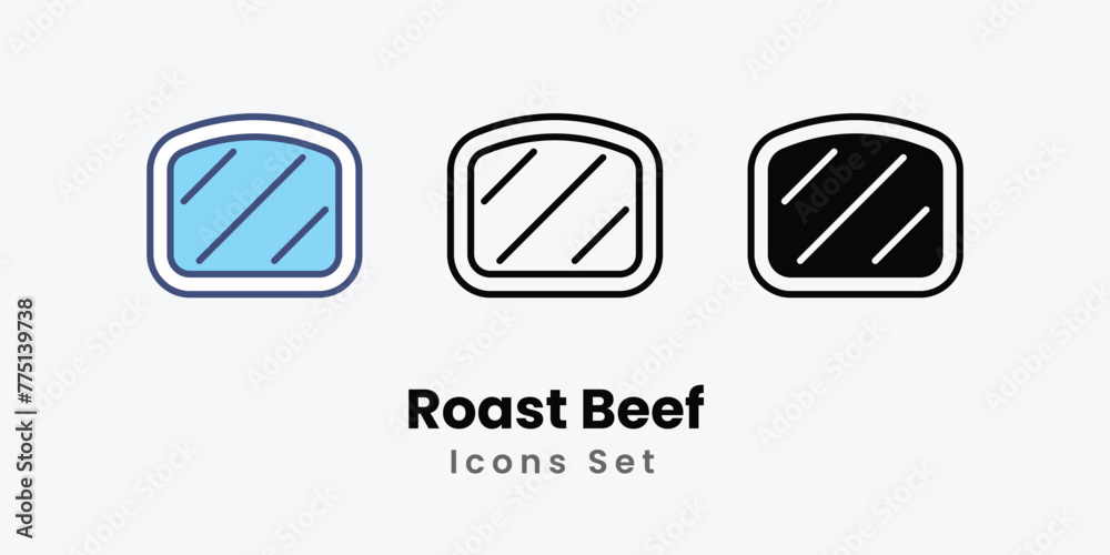 Roast Beef icon thin line and glyph vector icon stock illustration Roast Beef icon thin line and glyph vector icon stock illustration