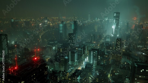 cityscape, night, realistic, cinematic, good composition