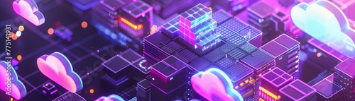 Wallpaper Mural Serverless computing concept, depicting applications running in the cloud without managing servers no dust Torontodigital.ca