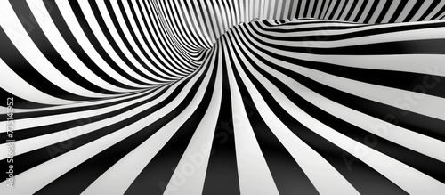 Black and white striped background with spiral design