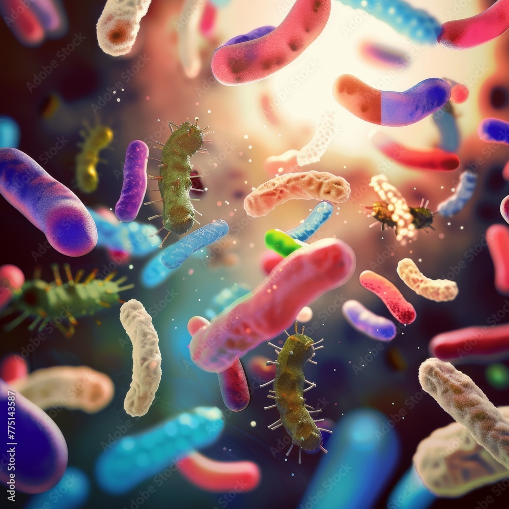 Probiotics and the microbiome, visualizing the beneficial bacteria and their role in human health no splash Probiotics and the microbiome, visualizing the beneficial bacteria and their role in human health no splash