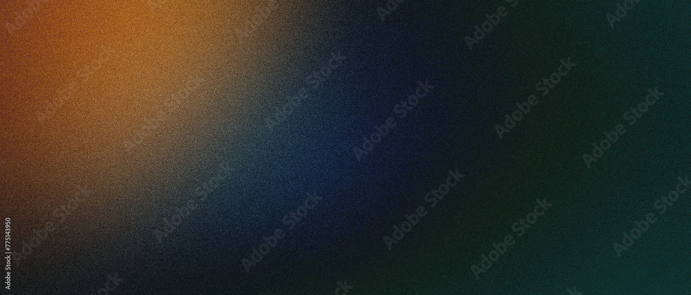 Obraz premium Dark grainy abstract ultra wide pixel multicolored yellow green orange blue gradient exclusive background. Perfect for design, banners, wallpapers, templates, art, creative projects, desktop. Premium