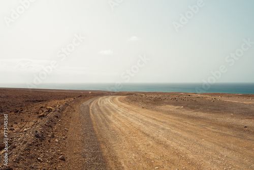 Gravel mountain roads. In the desert area of Fuerteventura. © Tomasz