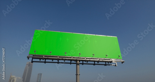 billboard with chromakey by the road