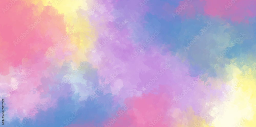 Abstract watercolor sky background. various color clouds on the background. creative and futuristic design. Vector illustration.
