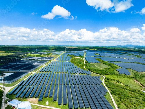 Summer scenery of Dongfang Photovoltaic Farm in Hainan, China photo