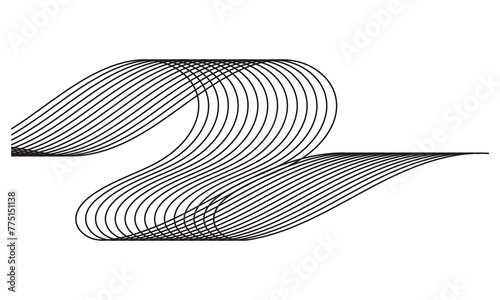 Abstract wave element for design. digital frequency track equalizer. stylish line art background. Vector illustration Waves with lines are created using the blend tool. Curved wavy lines and smoothly