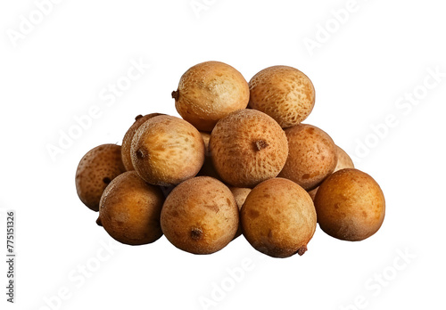 .Isolated Sweet longan fruit with Transparent background. Thai fruit for design.