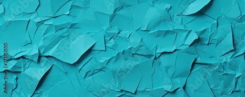 Turquoise torn plain paper pattern background