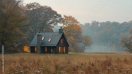 Quaker Meeting House in Gentle Silence The simple building blurs into the landscape photo