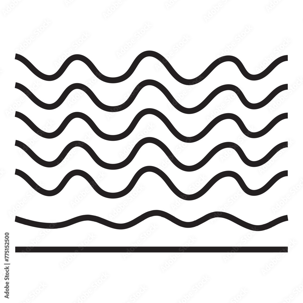 Set of wavy horizontal lines. Vector border design element Set of wavy horizontal lines. Vector border design element