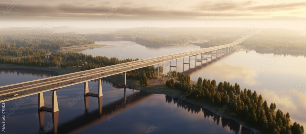 Construction of a bridge across the Oka River.