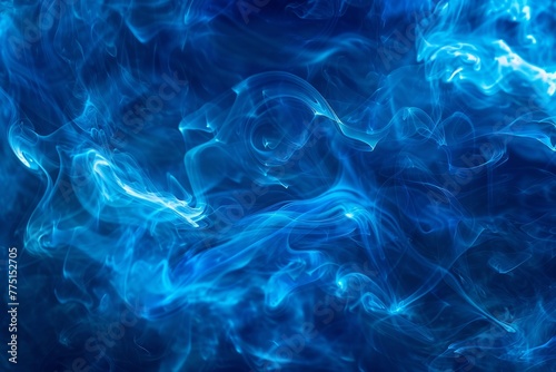 Ethereal Blue Smoke Art on Dark Backdrop