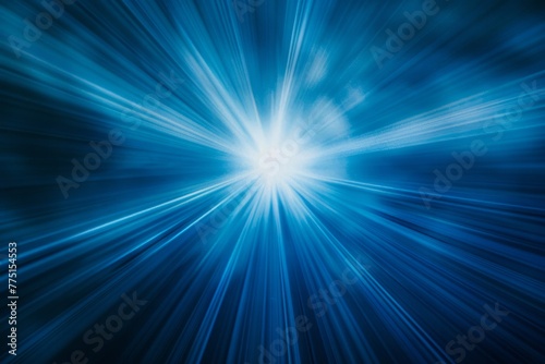 Vivid Blue Light Explosion in Dark Space