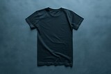Plain Black T-Shirt Flat Lay on Textured Background