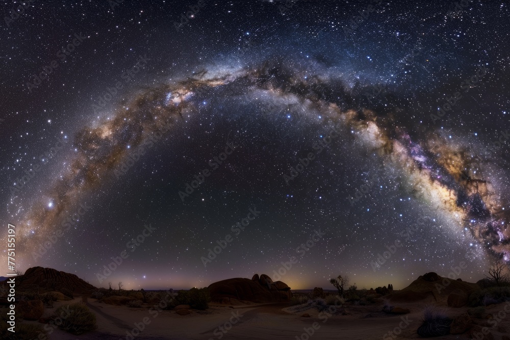 Stunning Milky Way Arch Over Desert Landscape