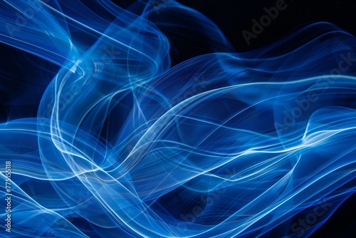 Vibrant Blue Energy Flow in Abstract Light Design