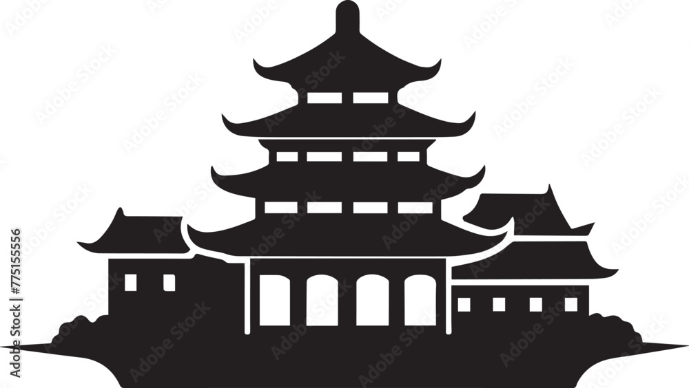 Japanese architecture. Hand drawn vector illustration
Japanese architecture. Hand drawn vector illustration