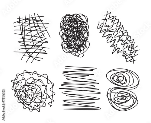 doodle sketchy scribbles isolated on white background .vector illustration