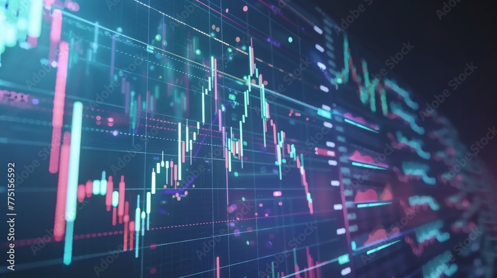 Business graph or chart stock market or forex trading graph in graphic ...
